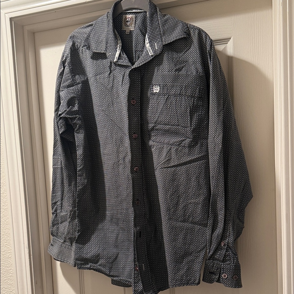 Cinch Men's Navy Micro-Pattern Shirt Jacket